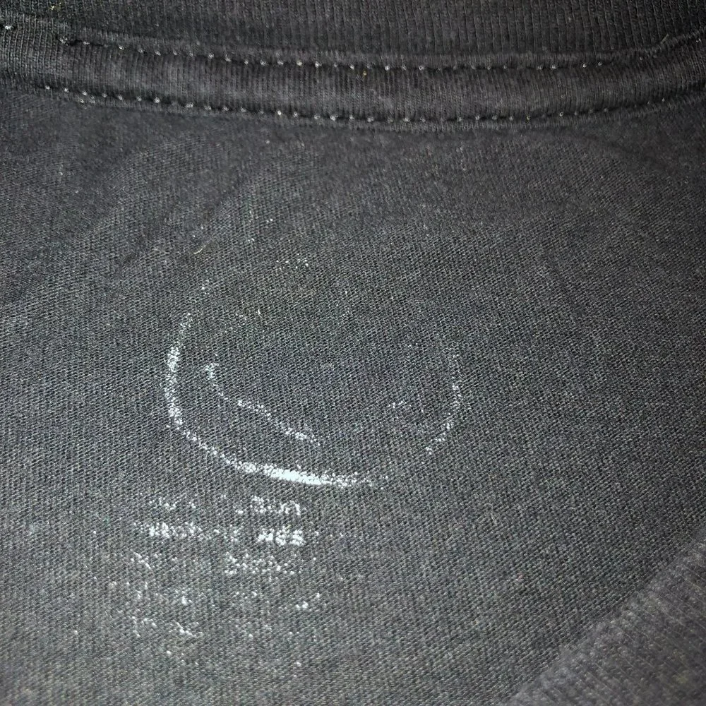 Nirvana Black T-Shirt Sz S Short Sleeve Grunge Rock Happy Face Large Logo Cotton - Picture 3 of 3